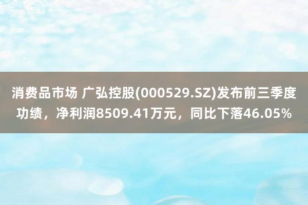 消费品市场 广弘控股(000529.SZ)发布前三季度功绩，净利润8509.41万元，同比下落46.05%