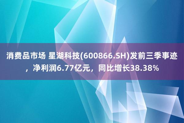 消费品市场 星湖科技(600866.SH)发前三季事迹，净利润6.77亿元，同比增长38.38%