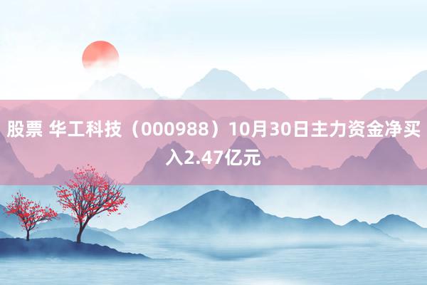 股票 华工科技（000988）10月30日主力资金净买入2.47亿元