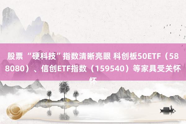 股票 “硬科技”指数清晰亮眼 科创板50ETF（588080）、信创ETF指数（159540）等家具受关怀