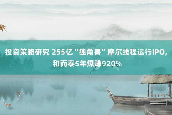 投资策略研究 255亿“独角兽”摩尔线程运行IPO, 和而泰5年爆赚920%