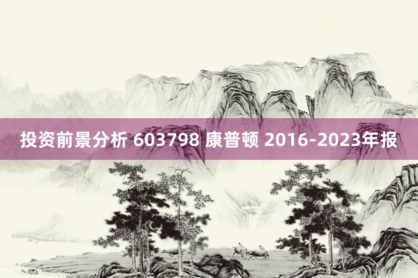 投资前景分析 603798 康普顿 2016-2023年报