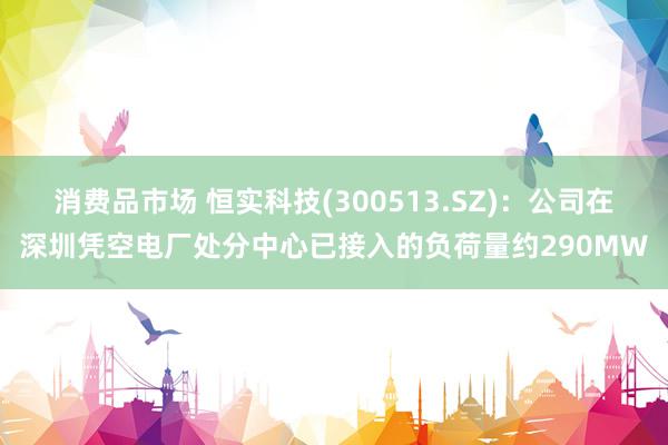 消费品市场 恒实科技(300513.SZ)：公司在深圳凭空电厂处分中心已接入的负荷量约290MW