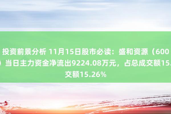 投资前景分析 11月15日股市必读：盛和资源（600392）当日主力资金净流出9224.08万元，占总成交额15.26%