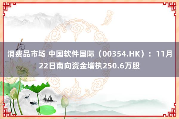 消费品市场 中国软件国际（00354.HK）：11月22日南向资金增执250.6万股