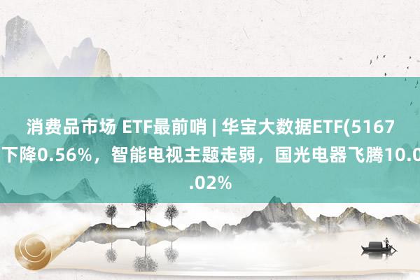 消费品市场 ETF最前哨 | 华宝大数据ETF(516700)下降0.56%，智能电视主题走弱，国光电器飞腾10.02%