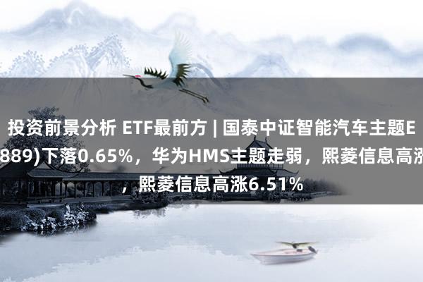 投资前景分析 ETF最前方 | 国泰中证智能汽车主题ETF(159889)下落0.65%，华为HMS主题走弱，熙菱信息高涨6.51%