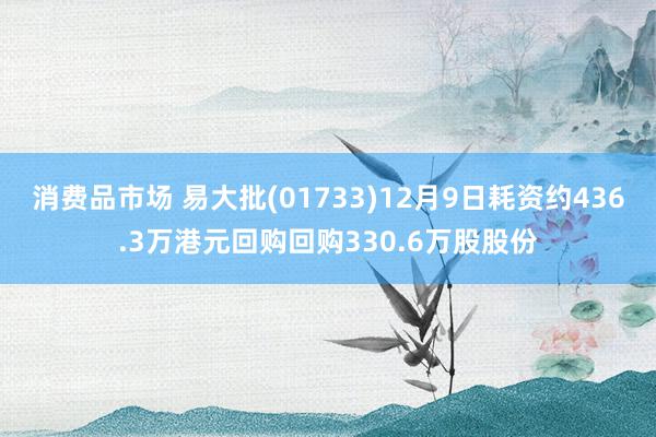 消费品市场 易大批(01733)12月9日耗资约436.3万港元回购回购330.6万股股份