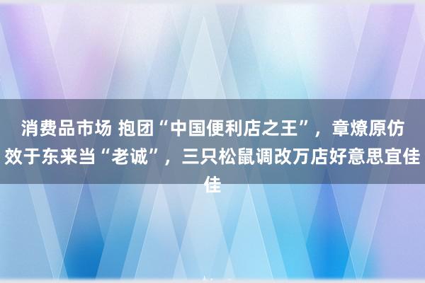 消费品市场 抱团“中国便利店之王”，章燎原仿效于东来当“老诚”，三只松鼠调改万店好意思宜佳