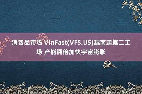 消费品市场 VinFast(VFS.US)越南建第二工场 产能翻倍加快宇宙膨胀