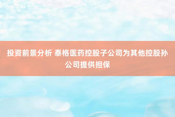 投资前景分析 泰格医药控股子公司为其他控股孙公司提供担保