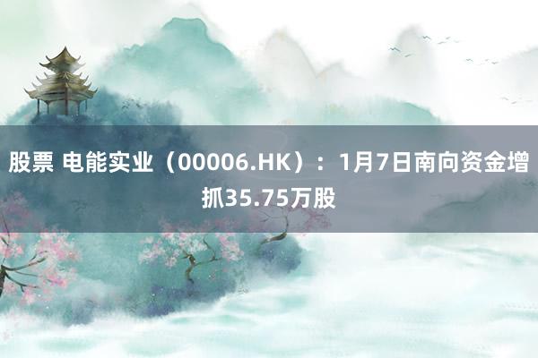 股票 电能实业（00006.HK）：1月7日南向资金增抓35.75万股