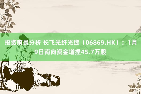 投资前景分析 长飞光纤光缆（06869.HK）：1月9日南向资金增捏45.7万股