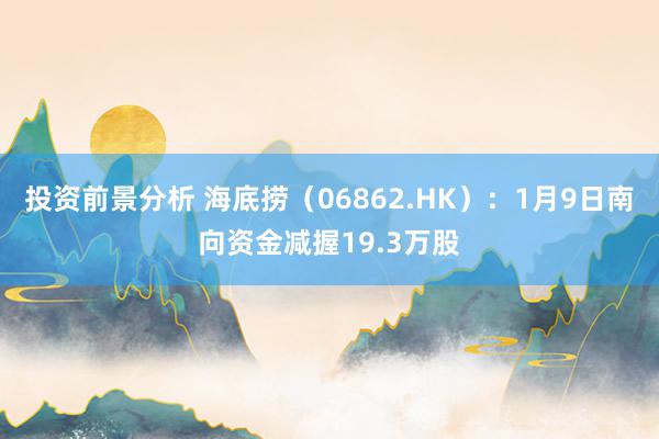 投资前景分析 海底捞（06862.HK）：1月9日南向资金减握19.3万股