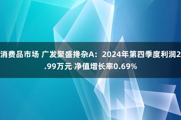 消费品市场 广发聚盛搀杂A：2024年第四季度利润2.99万元 净值增长率0.69%