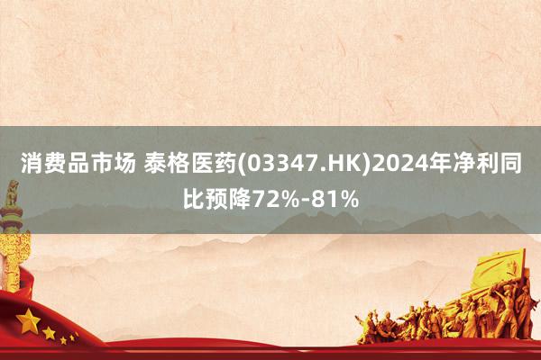 消费品市场 泰格医药(03347.HK)2024年净利同比预降72%-81%