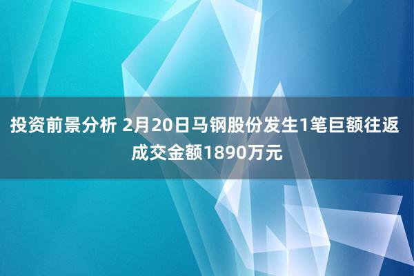 投资前景分析 2月20日马钢股份发生1笔巨额往返 成交金额1890万元