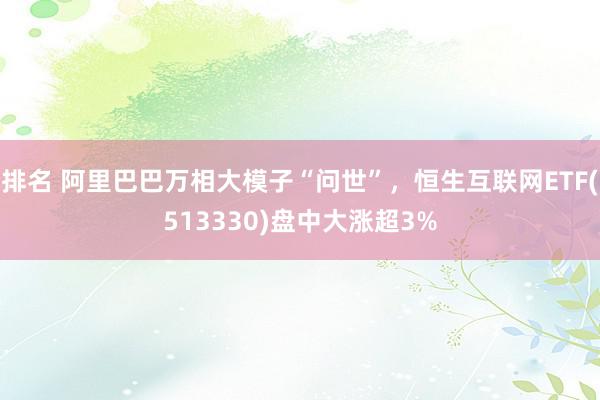 排名 阿里巴巴万相大模子“问世”，恒生互联网ETF(513330)盘中大涨超3%