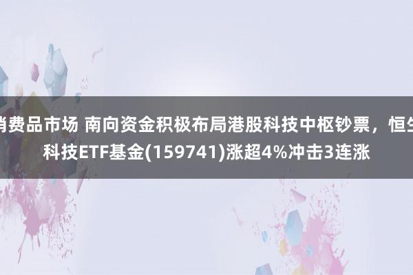 消费品市场 南向资金积极布局港股科技中枢钞票，恒生科技ETF基金(159741)涨超4%冲击3连涨