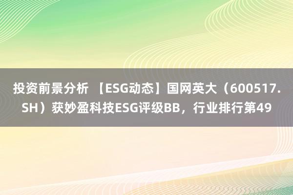 投资前景分析 【ESG动态】国网英大（600517.SH）获妙盈科技ESG评级BB，行业排行第49