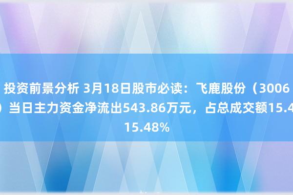 投资前景分析 3月18日股市必读：飞鹿股份（300665）当日主力资金净流出543.86万元，占总成交额15.48%